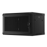 19" RACKOVÁ SKŘÍŇ PRO MONTÁŽ NA STĚNU 6U/600X450 S PERFOROVANÝMI DVEŘMI ČERNÁ  (PLOCHÉ BALENÍ)