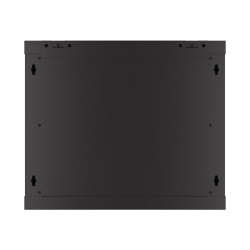 19" RACKOVÁ SKŘÍŇ PRO MONTÁŽ NA STĚNU 9U/600X450 S PERFOROVANÝMI DVEŘMI ČERNÁ  (PLOCHÉ BALENÍ)