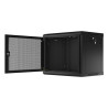 19" RACKOVÁ SKŘÍŇ PRO MONTÁŽ NA STĚNU 9U/600X450 S PERFOROVANÝMI DVEŘMI ČERNÁ  (PLOCHÉ BALENÍ)