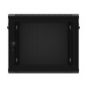 19" RACKOVÁ SKŘÍŇ PRO MONTÁŽ NA STĚNU 9U/600X450 S PERFOROVANÝMI DVEŘMI ČERNÁ  (PLOCHÉ BALENÍ)