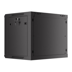 19" RACKOVÁ SKŘÍŇ PRO MONTÁŽ NA STĚNU 9U/600X450 S PERFOROVANÝMI DVEŘMI ČERNÁ  (PLOCHÉ BALENÍ)