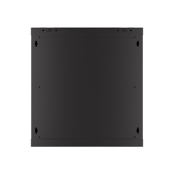 19" RACKOVÁ SKŘÍŇ 12U/600X450 S PERFOROVANÝMI DVEŘMI ČERNÁ  (PLOCHÉ BALENÍ)