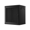 19" RACKOVÁ SKŘÍŇ 12U/600X450 S PERFOROVANÝMI DVEŘMI ČERNÁ  (PLOCHÉ BALENÍ)