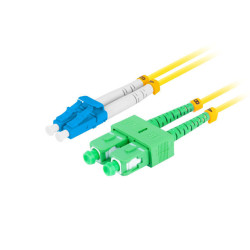 OPTICKÝ PATCHCORD SM LC/UPC-SC/APC DUPLEX 0,5M LSZH G657A1 3,0MM ŽLUTÝ 