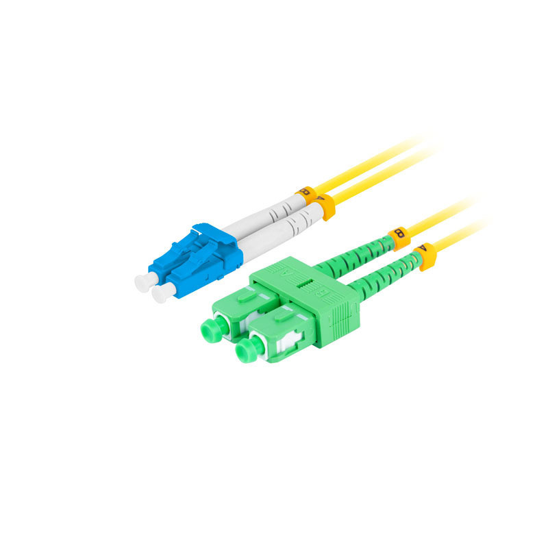 OPTICKÝ PATCHCORD SM LC/UPC-SC/APC DUPLEX 0,5M LSZH G657A1 3,0MM ŽLUTÝ 