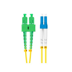 OPTICKÝ PATCHCORD SM LC/UPC-SC/APC DUPLEX 2M LSZH G657A1 3.0MM ŽLUTÝ 