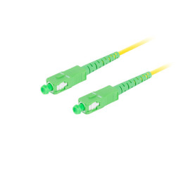 OPTICKÝ PROPOJOVACÍ KABEL SM SC/APC-SC/APC SIMPLEX 5M LSZH G657A1 3.0MM ŽLUTÝ