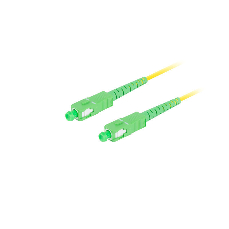 OPTICKÝ PROPOJOVACÍ KABEL SM SC/APC-SC/APC SIMPLEX 5M LSZH G657A1 3.0MM ŽLUTÝ