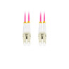 OPTICKÝ PATCHCORD MM LC/UPC-LC/UPC DUPLEX 0,5 M LSZH OM4 50/125 3,0 MM FIALOVÝ 