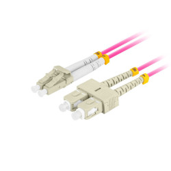 OPTICKÝ PATCHCORD MM LC/UPC-SC/UPC DUPLEX 1M LSZH OM4 50/125 3.0MM FIALOVÝ 