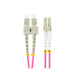 OPTICKÝ PATCHCORD MM LC/UPC-SC/UPC DUPLEX 2M LSZH OM4 50/125 3.0MM FIALOVÝ 