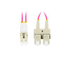OPTICKÝ PATCHCORD MM LC/UPC-SC/UPC DUPLEX 3M LSZH OM4 50/125 3.0MM FIALOVÝ 