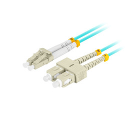 OPTICKÝ PATCHCORD MM LC/UPC-SC/UPC DUPLEX 2M LSZH OM3 50/125 3.0MM AQUA
