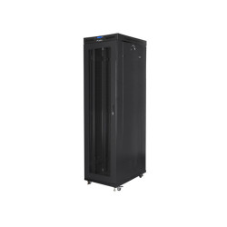 19" VOLNĚ STOJÍCÍ RACKOVÁ SKŘÍŇ 47U/800X1000 (FLAT PACK) SE SÍŤOVÝMI DVEŘMI LCD ČERNÁ  V2