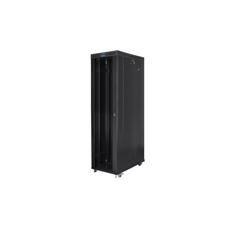 19" VOLNĚ STOJÍCÍ RACKOVÁ SKŘÍŇ 47U/800X1200 (FLAT PACK) S PROSKLENÝMI DVEŘMI LCD ČERNÁ  V2