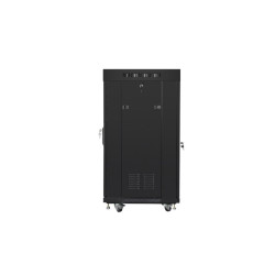 19" VOLNĚ STOJÍCÍ RACKOVÁ SKŘÍŇ 22U/600X600 (FLAT PACK) SE SÍŤOVÝMI DVEŘMI LCD ČERNÁ  V2