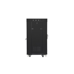 19" VOLNĚ STOJÍCÍ RACKOVÁ SKŘÍŇ 22U/600X600 (FLAT PACK) SE SÍŤOVÝMI DVEŘMI LCD ČERNÁ  V2