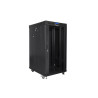 19" VOLNĚ STOJÍCÍ RACKOVÁ SKŘÍŇ 22U/600X800 (FLAT PACK) S PROSKLENÝMI DVEŘMI LCD ČERNÁ  V2