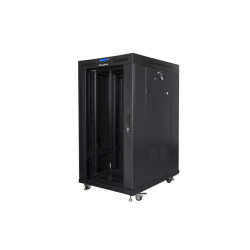 19" VOLNĚ STOJÍCÍ RACKOVÁ SKŘÍŇ 22U/800X1000 (FLAT PACK) S PROSKLENÝMI DVEŘMI LCD ČERNÁ  V2