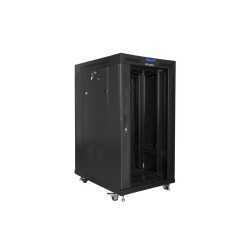 19" VOLNĚ STOJÍCÍ RACKOVÁ SKŘÍŇ 22U/800X1000 (FLAT PACK) S PROSKLENÝMI DVEŘMI LCD ČERNÁ  V2