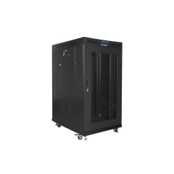 19" VOLNĚ STOJÍCÍ RACKOVÁ SKŘÍŇ 22U/800X1000 (FLAT PACK) SE SÍŤOVÝMI DVEŘMI LCD ČERNÁ  V2