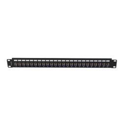 PATCH PANEL 24 PORTŮ 1U S KONEKTOREM TYPU F ČERNÝ