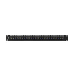 PATCH PANEL 24 PORTŮ 1U S KONEKTOREM TYPU F ČERNÝ