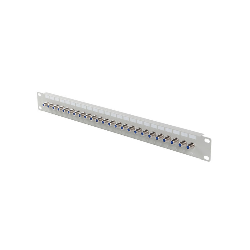 PATCH PANEL 24 PORTŮ 1U S KONEKTOREM TYPU F ŠEDÝ PATCH PANEL 24 PORTŮ 1U S KONEKTOREM TYPU F ŠEDÝ
