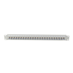 PATCH PANEL 24 PORTŮ 1U S KONEKTOREM TYPU F ŠEDÝ