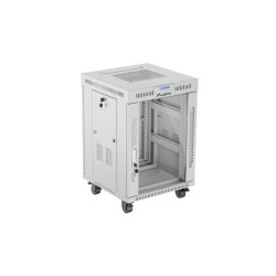 19" VOLNĚ STOJÍCÍ RACKOVÁ SKŘÍŇ 15U/600X600 (FLAT PACK) S PROSKLENÝMI DVEŘMI LCD ŠEDÁ  V2