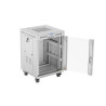 19" VOLNĚ STOJÍCÍ RACKOVÁ SKŘÍŇ 15U/600X600 (FLAT PACK) S PROSKLENÝMI DVEŘMI LCD ŠEDÁ  V2