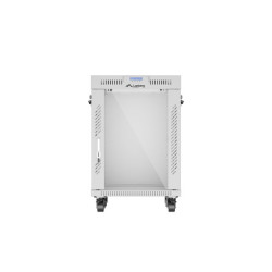 19" VOLNĚ STOJÍCÍ RACKOVÁ SKŘÍŇ 15U/600X600 (FLAT PACK) S PROSKLENÝMI DVEŘMI LCD ŠEDÁ  V2