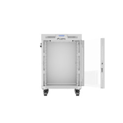 19" VOLNĚ STOJÍCÍ RACKOVÁ SKŘÍŇ 15U/600X600 (FLAT PACK) S PROSKLENÝMI DVEŘMI LCD ŠEDÁ  V2