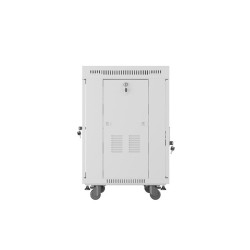 19" VOLNĚ STOJÍCÍ RACKOVÁ SKŘÍŇ 15U/600X600 (FLAT PACK) S PROSKLENÝMI DVEŘMI LCD ŠEDÁ  V2