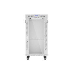19" VOLNĚ STOJÍCÍ RACKOVÁ SKŘÍŇ 22U/600X800 (FLAT PACK) S PROSKLENÝMI DVEŘMI LCD ŠEDÁ  V2