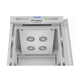 RACKOVÁ SKŘÍŇ 19" VOLNĚ STOJÍCÍ 15U/600X800 (FLAT PACK) S PROSKLENÝMI DVEŘMI LCD ŠEDÁ  V2