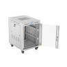 RACKOVÁ SKŘÍŇ 19" VOLNĚ STOJÍCÍ 15U/600X800 (FLAT PACK) S PROSKLENÝMI DVEŘMI LCD ŠEDÁ  V2