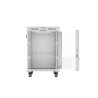 RACKOVÁ SKŘÍŇ 19" VOLNĚ STOJÍCÍ 15U/600X800 (FLAT PACK) S PROSKLENÝMI DVEŘMI LCD ŠEDÁ  V2