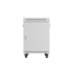 RACKOVÁ SKŘÍŇ 19" VOLNĚ STOJÍCÍ 15U/600X800 (FLAT PACK) S PROSKLENÝMI DVEŘMI LCD ŠEDÁ  V2