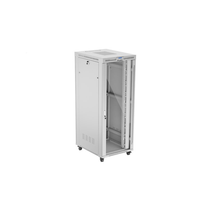 19" VOLNĚ STOJÍCÍ RACKOVÁ SKŘÍŇ 42U/800X1000 (FLAT PACK) S PROSKLENÝMI DVEŘMI LCD ŠEDÁ  V2