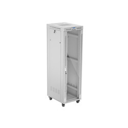 19" VOLNĚ STOJÍCÍ RACKOVÁ SKŘÍŇ 42U/600X800 (FLAT PACK) S PROSKLENÝMI DVEŘMI LCD ŠEDÁ  V2