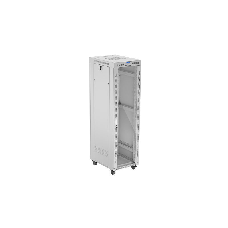 19" VOLNĚ STOJÍCÍ RACKOVÁ SKŘÍŇ 42U/600X800 (FLAT PACK) S PROSKLENÝMI DVEŘMI LCD ŠEDÁ  V2