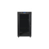 19" VOLNĚ STOJÍCÍ RACKOVÁ SKŘÍŇ 22U/600X600 (FLAT PACK) S PROSKLENÝMI DVEŘMI LCD ČERNÁ  V2