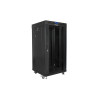 19" VOLNĚ STOJÍCÍ RACKOVÁ SKŘÍŇ 22U/600X600 (FLAT PACK) S PROSKLENÝMI DVEŘMI LCD ČERNÁ  V2