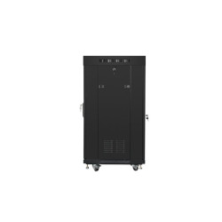 19" VOLNĚ STOJÍCÍ RACKOVÁ SKŘÍŇ 22U/600X600 (FLAT PACK) S PROSKLENÝMI DVEŘMI LCD ČERNÁ  V2