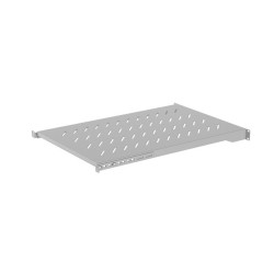 POLICE PRO 19" SKŘÍNĚ 1000MM ŠEDÁ  (1U/483X700MM NOSNOST DO 25KG, 4BODOVÁ MONTÁŽ)