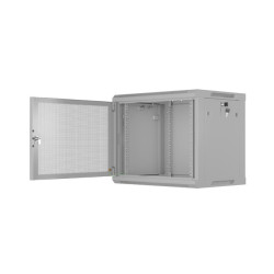 INSTALAČNÍ STOJAN 19" 9U 600X450 ŠEDÉ PERFOROVANÉ DVEŘE  (PLOCHÉ BALENÍ)