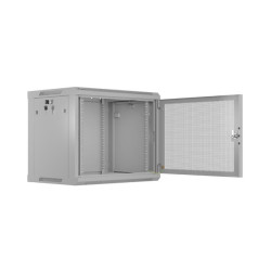 INSTALAČNÍ STOJAN 19" 9U 600X450 ŠEDÉ PERFOROVANÉ DVEŘE  (PLOCHÉ BALENÍ)