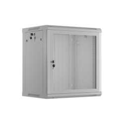 INSTALAČNÍ STOJAN 19" 12U 600X450 ŠEDÉ PERFOROVANÉ DVEŘE  (PLOCHÉ BALENÍ)