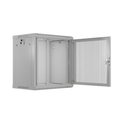 INSTALAČNÍ STOJAN 19" 12U 600X450 ŠEDÉ PERFOROVANÉ DVEŘE  (PLOCHÉ BALENÍ)